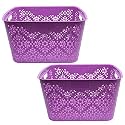 Cutting EDGE Plastic Turkish Storage Basket, Large, Purple (Set of 2)
