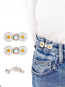 CUZWAVE Adjustable Waist Buckle for PantsDouble flower