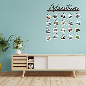 cvanu adventure mdf cutout photo display wall hanging with clips amp rope for decorative item size30inch x 24inch_c40