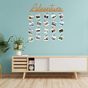 cvanu adventure mdf cutout photo display wall hanging with clips amp rope for decorative item size30inch x 24inch_c38