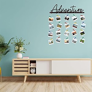 cvanu adventure mdf cutout photo display wall hanging with clips amp rope for decorative item size30inch x 24inch_c39