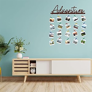 cvanu adventure mdf cutout photo display wall hanging with clips amp rope for decorative item size30inch x 24inch_c41