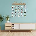 CVANU Adventure MDF Cutout Photo Display Wall Hanging with Clips & Rope for Decorative Item Size(30inch X 24inch)_c38