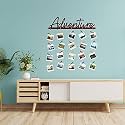CVANU Adventure MDF Cutout Photo Display Wall Hanging with Clips &amp; Rope for Decorative Item Size(30inch X 24inch)_c42