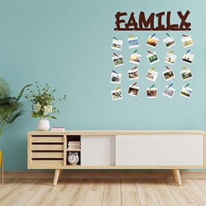 cvanu family mdf cutout photo display wall hanging with clips amp rope for decorative item size30inch x 24inch_c35