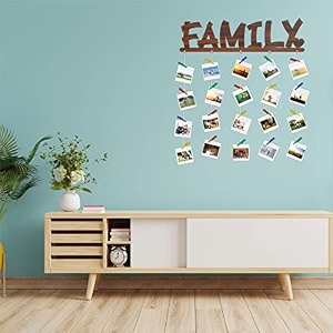 cvanu family mdf cutout photo display wall hanging with clips amp rope for decorative item size30inch x 24inch_c31