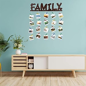 cvanu family mdf cutout photo display wall hanging with clips amp rope for decorative item size30inch x 24inch_c34