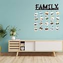 CVANU Family MDF Cutout Photo Display Wall Hanging with Clips & Rope for Decorative Item Size(30inch X 24inch)_c33