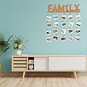 CVANU Family MDF Cutout Photo Display Wall Hanging with Clips & Rope for Decorative Item Size(30inch X 24inch)_c32