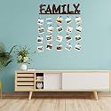 CVANU Family MDF Cutout Photo Display Wall Hanging with Clips &amp; Rope for Decorative Item Size(30inch X 24inch)_c34