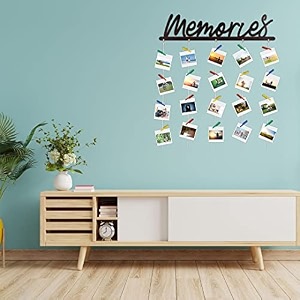 cvanu memories mdf cutout photo display wall hanging with clips amp rope for decorative item size30inch x 24inch_c27