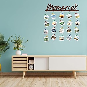 cvanu memories mdf cutout photo display wall hanging with clips amp rope for decorative item size30inch x 24inch_c29