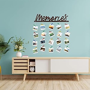 cvanu memories mdf cutout photo display wall hanging with clips amp rope for decorative item size30inch x 24inch_c28