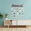 CVANU Memories MDF Cutout Photo Display Wall Hanging with Clips &amp; Rope for Decorative Item Size(30inch X 24inch)_c30