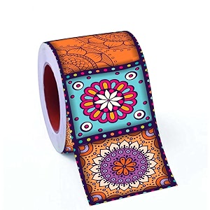 cvanu oil proof and waterproof self adhesive wall tile decals sticker vinyl  480x10 cm multicolour cv-6