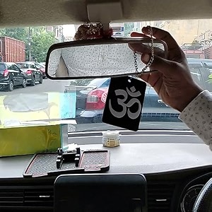 cvanu om symbol acrylic car hanging accessories embossed both side for car decoration334 x4inch_c4