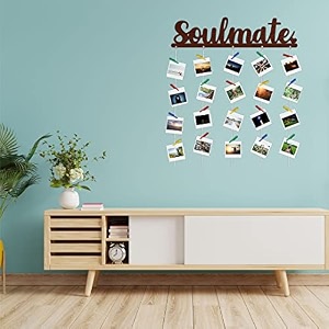 cvanu soulmate mdf cutout photo display wall hanging with clips amp rope for decorative item size30inch x 24inch_c47