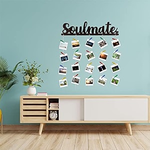 cvanu soulmate mdf cutout photo display wall hanging with clips amp rope for decorative item size30inch x 24inch_c45
