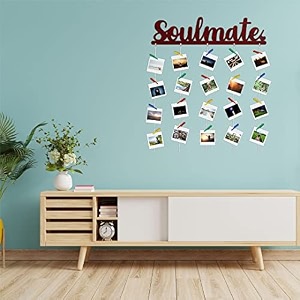 cvanu soulmate mdf cutout photo display wall hanging with clips amp rope for decorative item size30inch x 24inch_c48