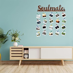cvanu soulmate mdf cutout photo display wall hanging with clips amp rope for decorative item size30inch x 24inch_c43
