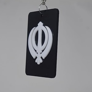 cvanu symbol of sikhism satnam waheguru acrylic car hanging accessories embossed both side for car decoration334 x4inch_c7