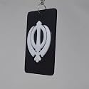 CVANU Symbol of Sikhism (Satnam Waheguru) Acrylic Car Hanging Accessories Embossed Both Side for Car Decoration(3" x4inch)_c7