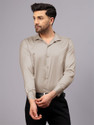 cvc Men Solid Formal Beige Shirt