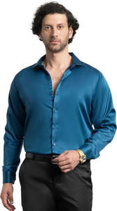 cvc men solid formal dark blue shirt