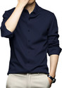 cvc Men Solid Formal Dark Blue Shirt