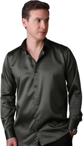 cvc men solid formal green shirt