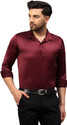 cvc Men Solid Formal Maroon Shirt