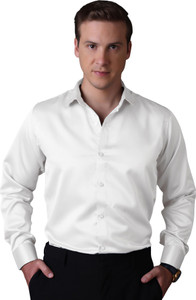 cvc men solid formal white shirt