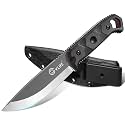 CVLIFE 5.2" D2 Full Tang Fixed Blade Bushcraft Knife with Sheath, Black
