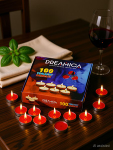 cw dreamica pack of 100  long-burning red tealight candles candle