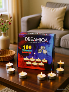 cw dreamica pack of 100  long-burning white tealight candles candle