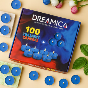 cw dreamica pack of 100  long-burning blue tealight candle