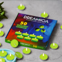 CW Dreamica Pack Of 50 , Long-Burning Green Tealight Candle