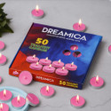 CW Dreamica Pack Of 50 , Long-Burning Pink Tealight Candle