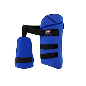 cw litevte combo cricket thigh guard  lower body protector  double inner batting pad left amp right handed boys right