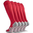 CWVLC Soccer Socks (1/3/5 pairs) Team Sport Knee High Socks for Adult Youth Kids
