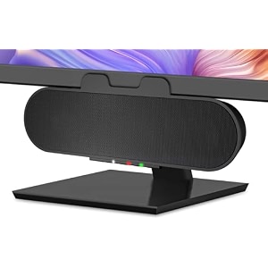 cyber acoustics usb amp bluetooth speaker bar ca-2890pro for smartphones clamps to monitors up to 2 inches thick black