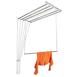 cybercity luxury deluxe heavy rust proof stainless steel with uv protected nylon ropes individual dropdown ceiling cloth dryer stand  cloth drying stand for balcony 5 feet x 6 pipes