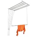 CYBERCITY Luxury Deluxe Heavy Rust Proof Stainless Steel with UV Protected Nylon Ropes Individual dropdown Ceiling Cloth Dryer Stand | Cloth Drying Stand for Balcony (7 Feet x 6 Pipes)