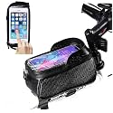 CYBIC Bicycle Frame Bag with Phone Holder,6.5 Inch Touch Screen Black Waterproof Storage Pouch, Zipper Design for Cycling