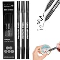 Cycayit Black Edible Markers，3-Pack Black Edible Ink Markers for Cookies Decorating，Food Coloring Pens for Biscotti, Fondant, Frosting, and Party Decorating – Dual-Tip Edible Markers for DIY Desserts, Hard Cookies, and Custom