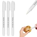 Cycayit White Edible Markers，3-Pack White Edible Ink Markers for Cookies，Food Coloring Pens for Biscotti, Fondant, Frosting, and Party Decorating – Ideal for DIY Desserts, Hard Cookies, and Custom Designs
