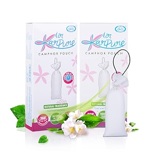 cycle pure karpure bhimseni camphor pouch air freshener pack of 2  enjoy up to 45 days of long-lasting camphor fragrance  air freshener for cars homes amp offices granule