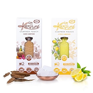 cycle pure karpure camphor pouch - pack of 2  oudh amp citrus fragrance  air freshener for cars wardrobes bookshelves homes offices amp mosquito repellent  each lasts up to 45 days cone