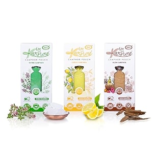 cycle pure karpure camphor pouch - pack of 3  oudh citrus amp thyme fragrance  air freshener for cars wardrobes bookshelves homes offices amp mosquito repellent  each lasts up to 45 days
