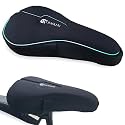 Cycle Seat Cushion Cover – Gel & Memory Foam Bike Saddle Cushion, Waterproof Non-Slip Seat Cover for Men & Women, Comfortable Padding for MTB, Road Bike, Spin & Exercise Cycle, (Spider Black)